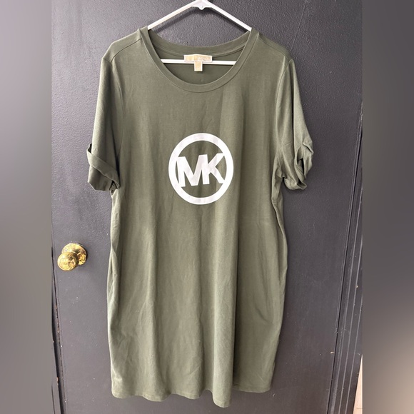 Michael Kors Olive Green Logo Dress - Picture 1 of 3